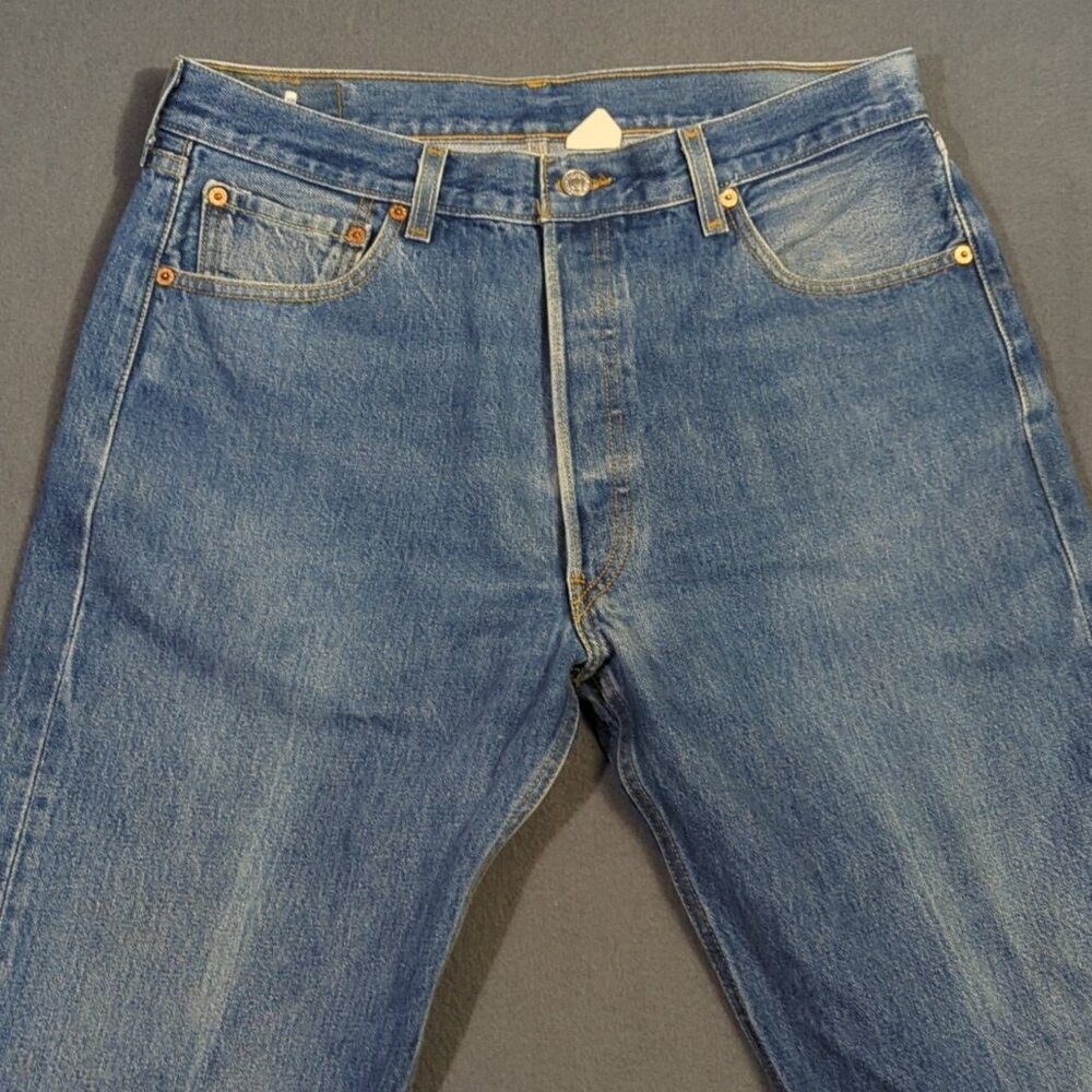 Levi's VTG Jeans Mens 36x36 Fits 32x32 Blue 501 XX Straight Leg Button Fly Denim - Picture 5 of 12